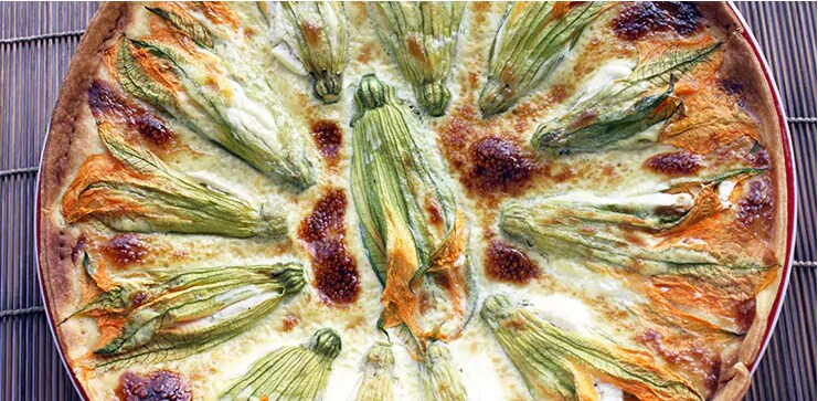 Torta salata di fiori di zucca